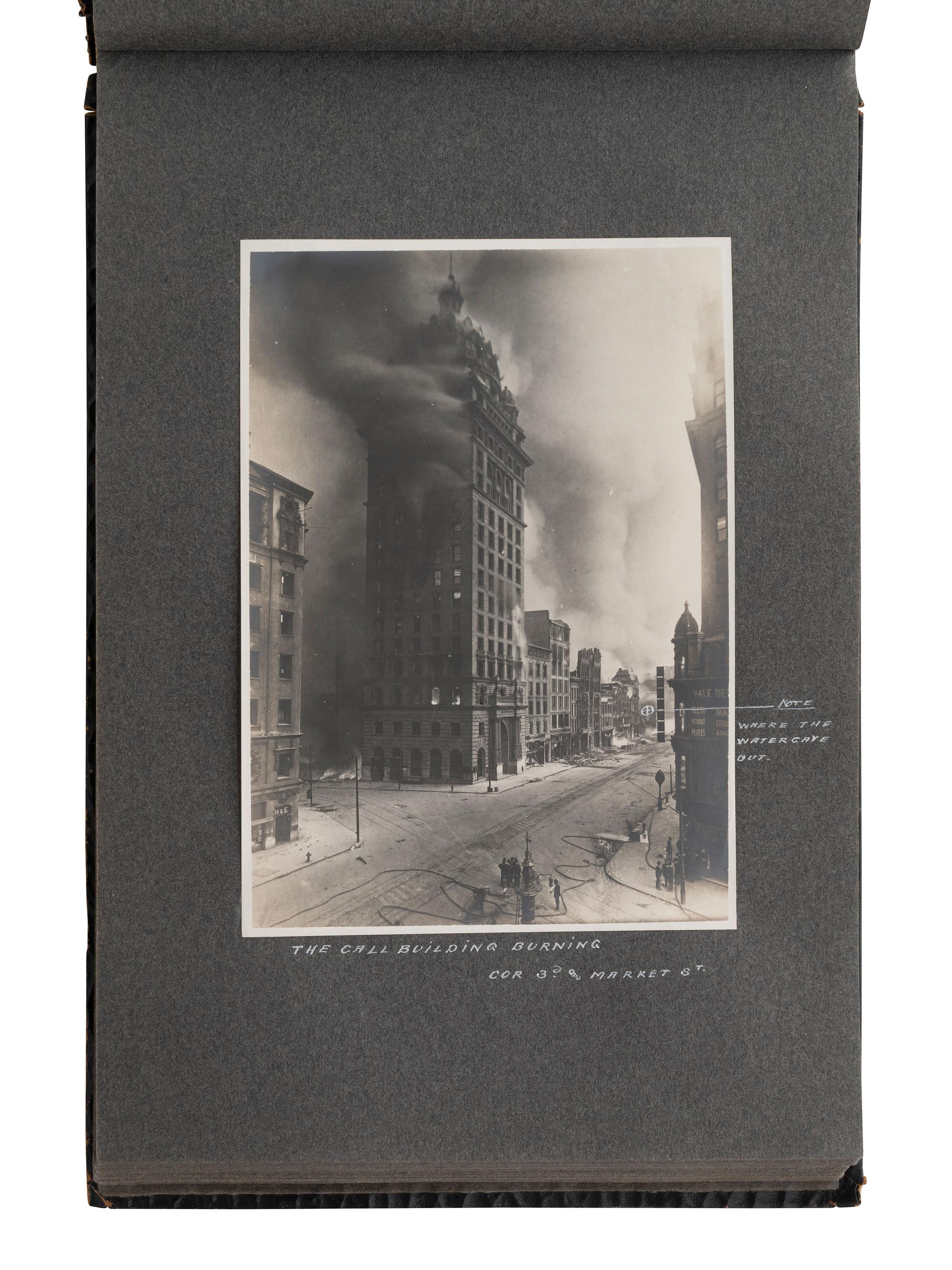 [EARLY PHOTOGRAPHY - CALIFORNIA]. Photo album documenting the San Francisco Earthquake of 1906.