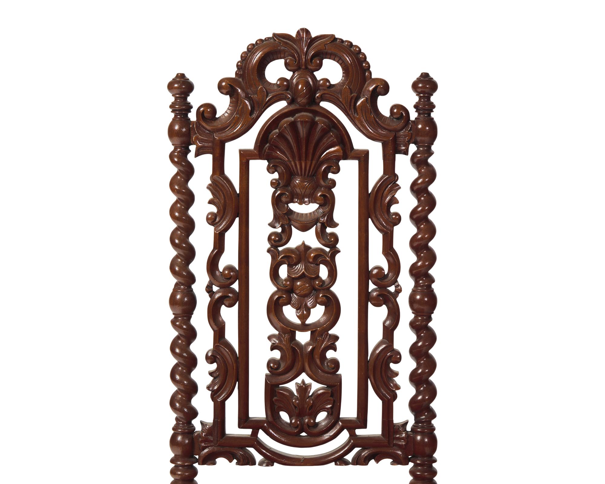 A Renaissance Revival Carved Walnut Side Chair