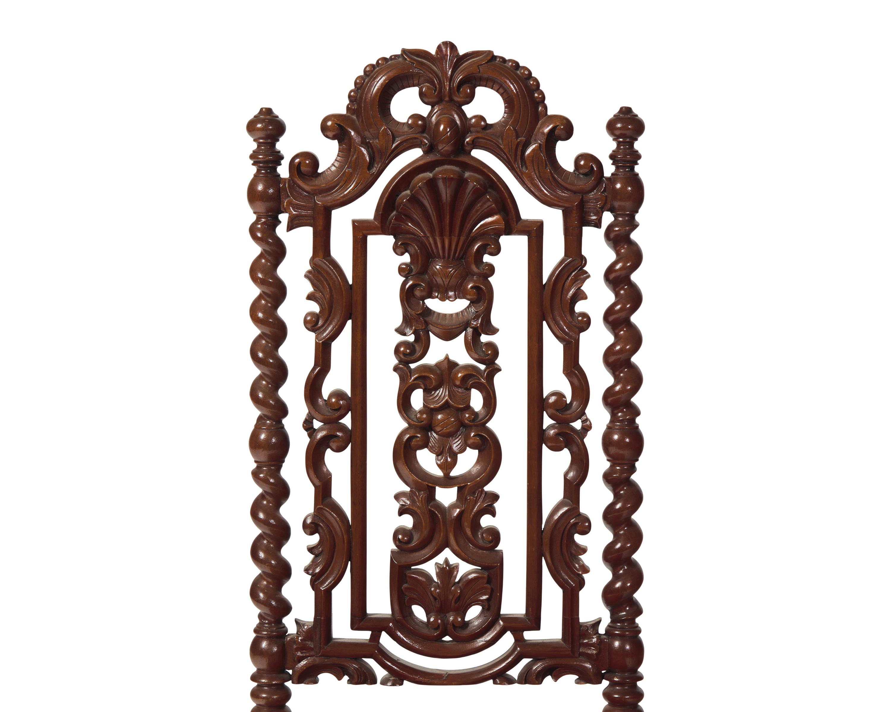 A Renaissance Revival Carved Walnut Side Chair
