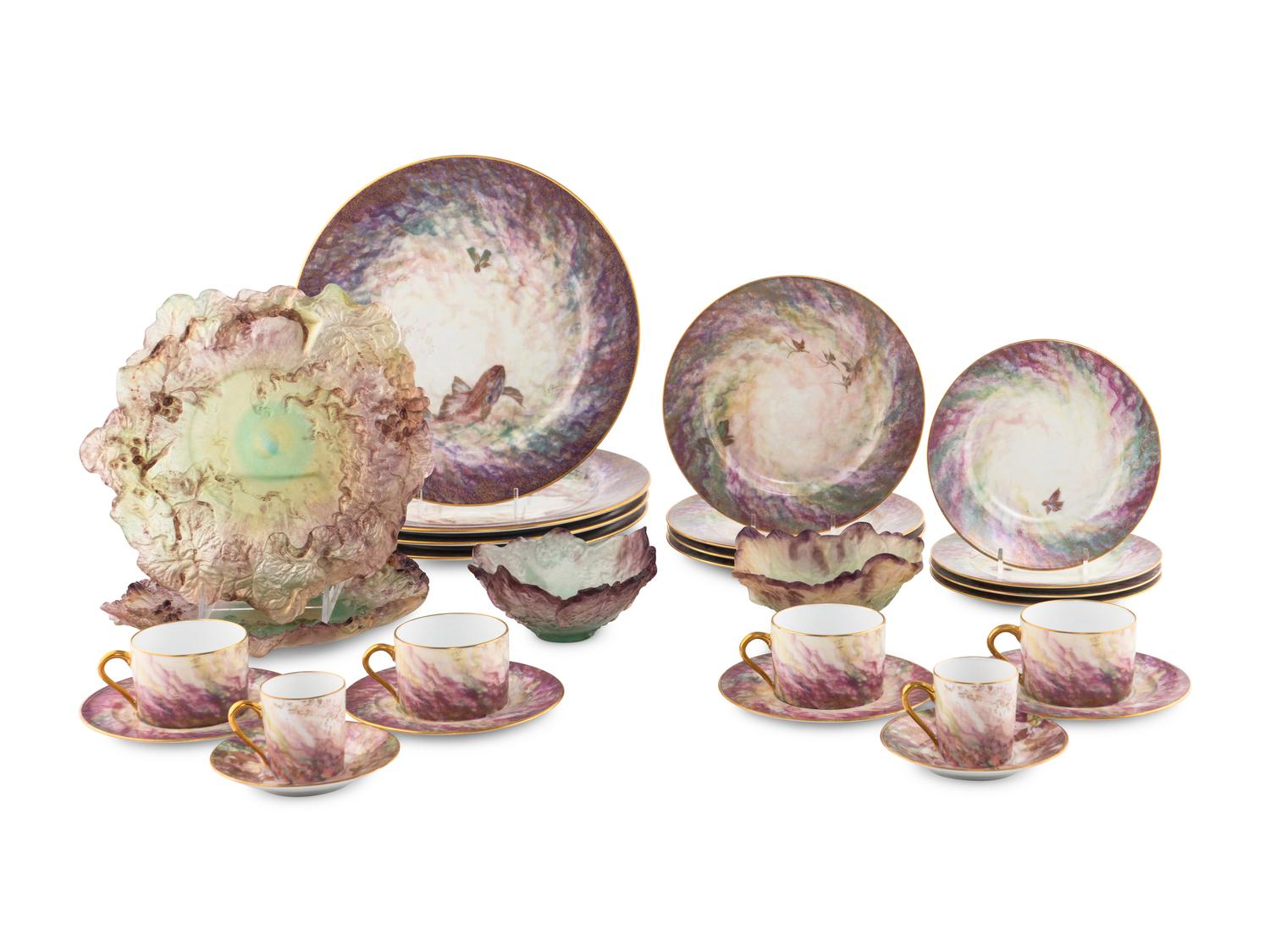 A Daum for Limoges Nature Porcelain Dinner Service