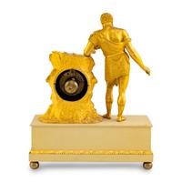 A Charles X Gilt Bronze Mantel Clock