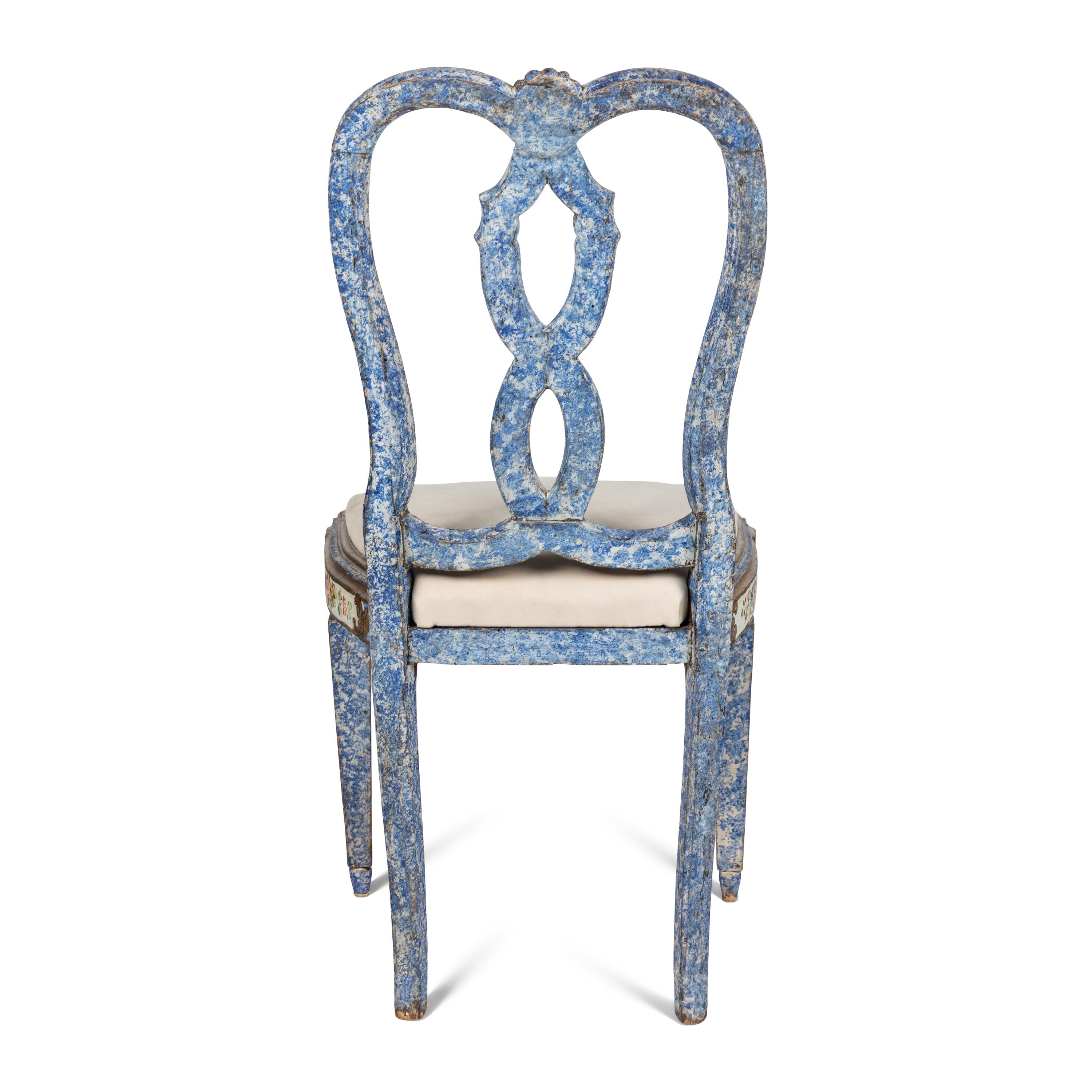 A Venetian Polychrome Decorated Side Chair
