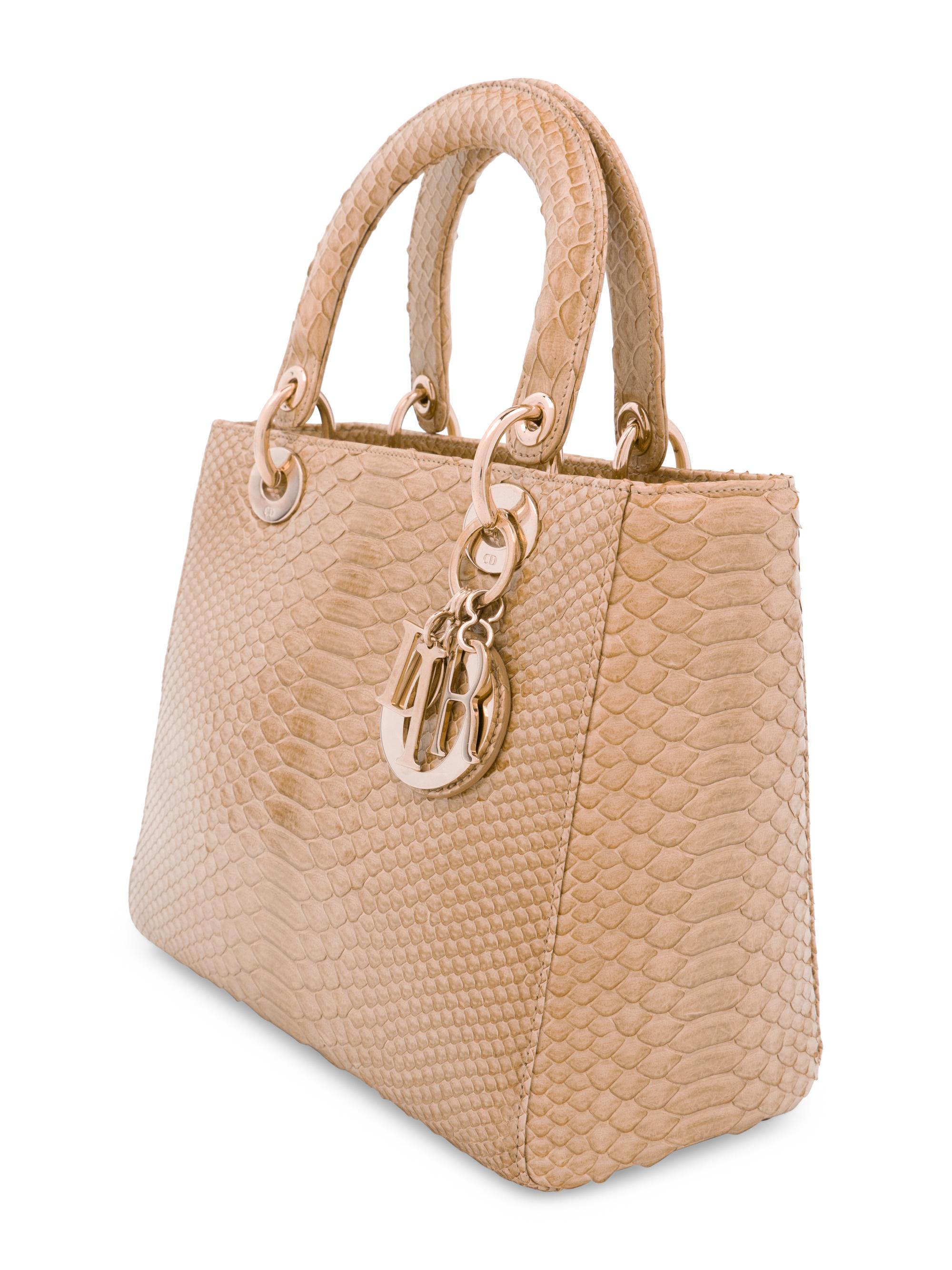Christian Dior Tan Python Small Lady Dior Bag, 2009