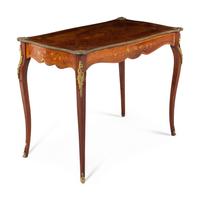 A Louis XV Style Gilt Bronze Mounted Marquetry Occasional Table