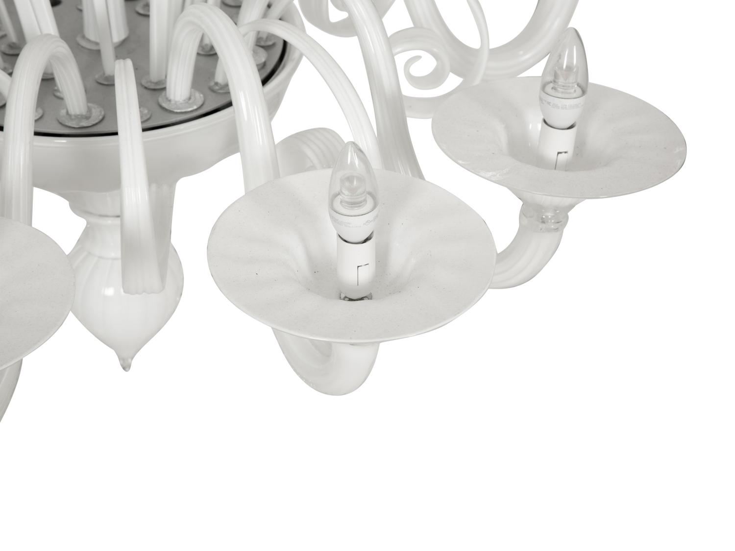An Italian Murano Style Opaline Glass Chandelier