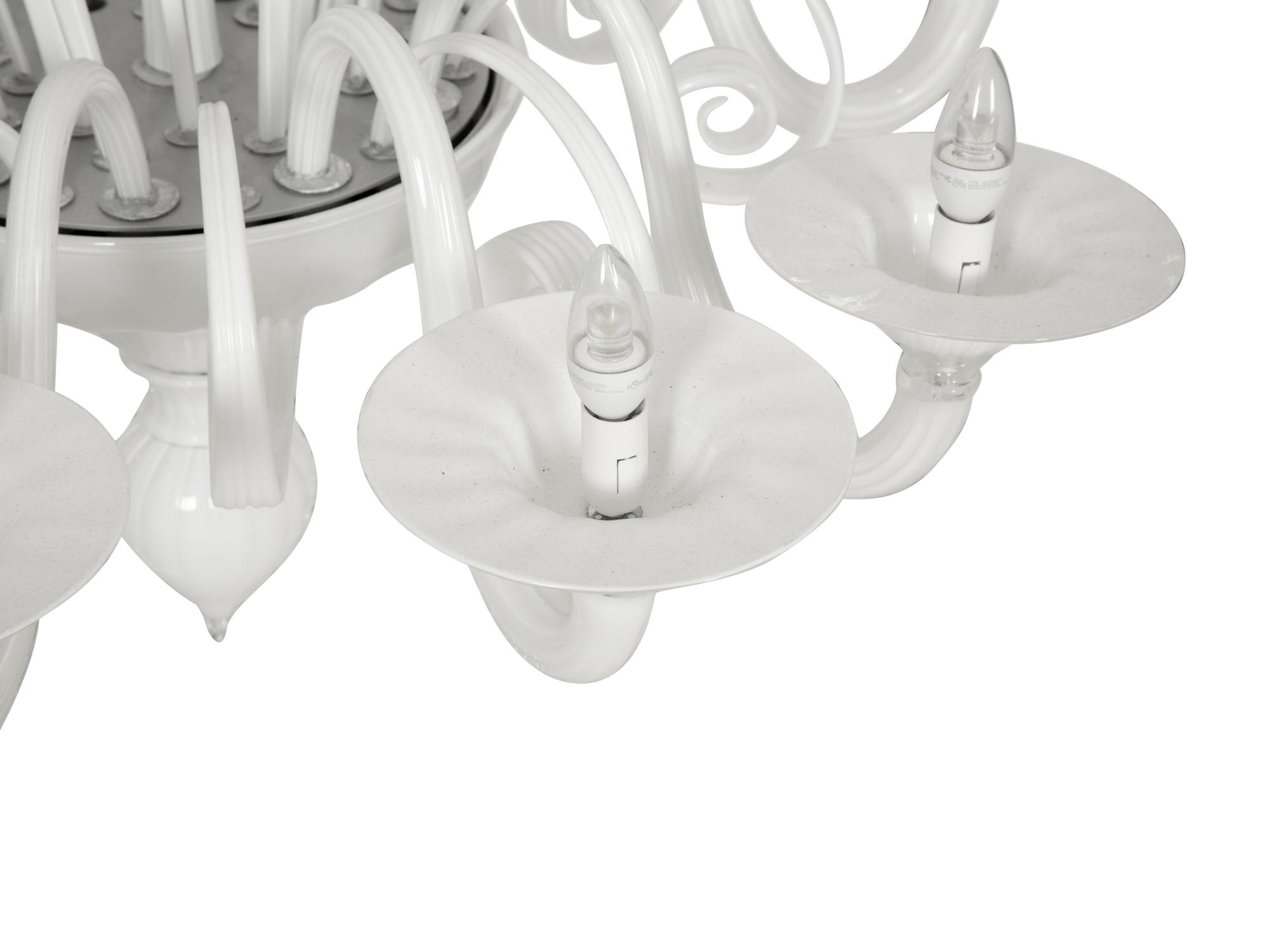 An Italian Murano Style Opaline Glass Chandelier