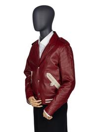 SAINT LAURENT RED LEATHER MOTO JACKET