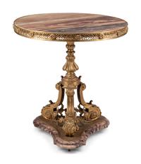 A French Gilt Bronze and Marble Guéridon