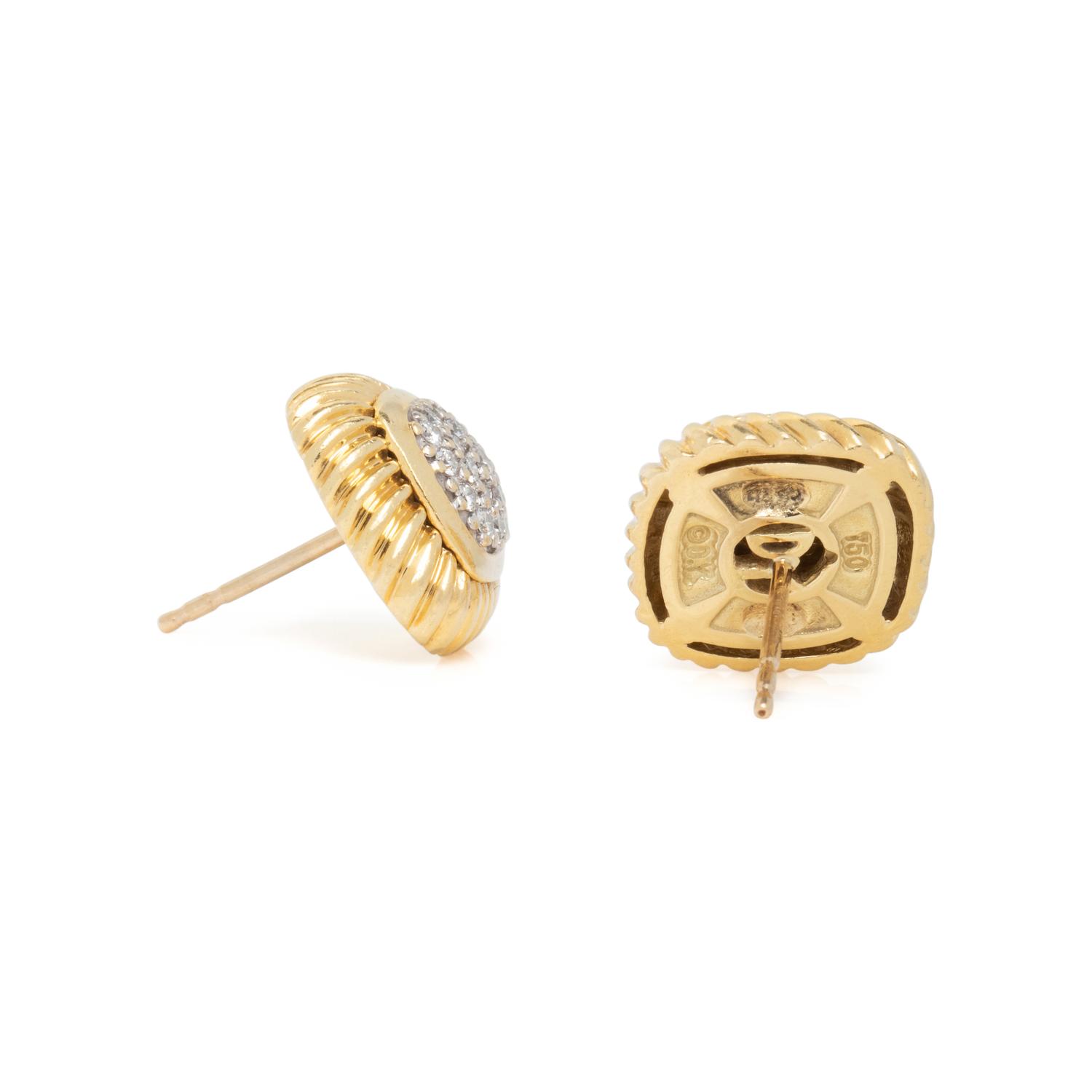 DAVID YURMAN, YELLOW GOLD AND DIAMOND EARRINGS