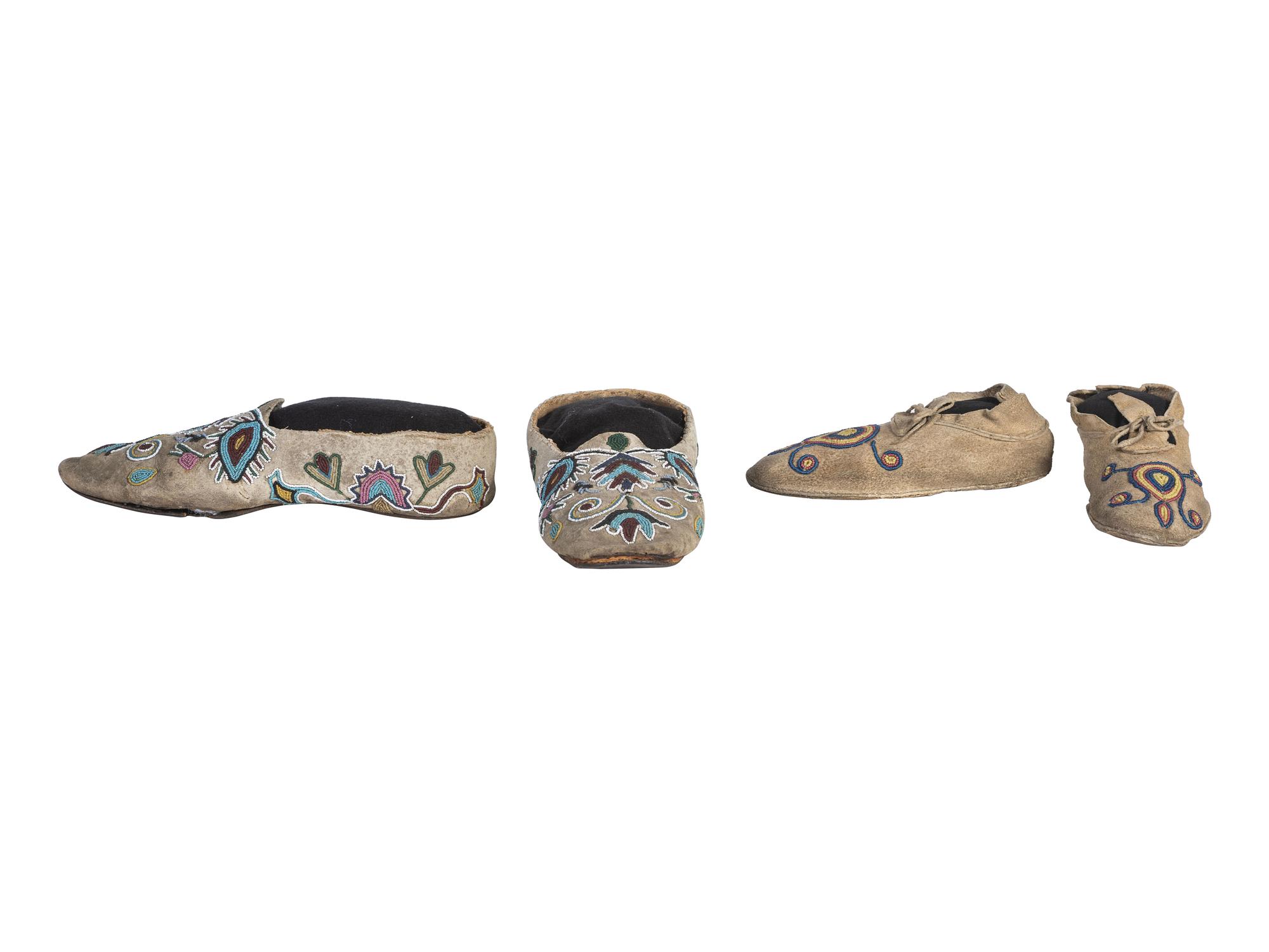 Apsáalooke and Prairie Beaded Hide Moccasins