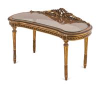 A Louis XVI Style Giltwood Bench