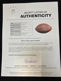 A Walter Payton Single Signed Autograph Wilson NFL Football With Sweetness Inscription (Beckett Authentication Services Letter),