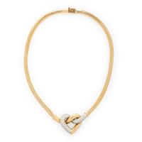 DIAMOND AND YELLOW GOLD HEART NECKLACE