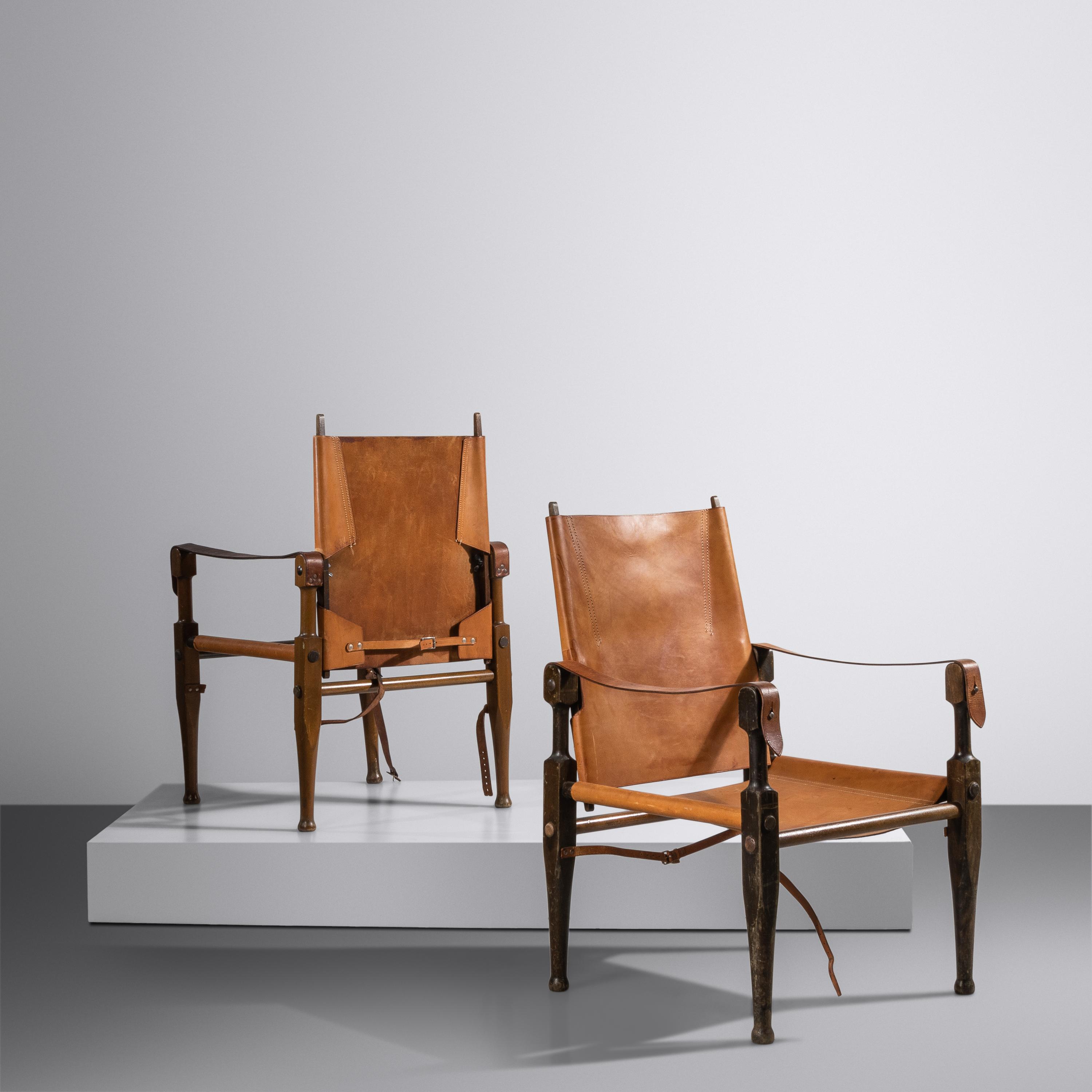 Pair of Safari Lounge Chairs, model KK47000, c. 1960 Rud. Rasmussens Snedkerier, Denmark