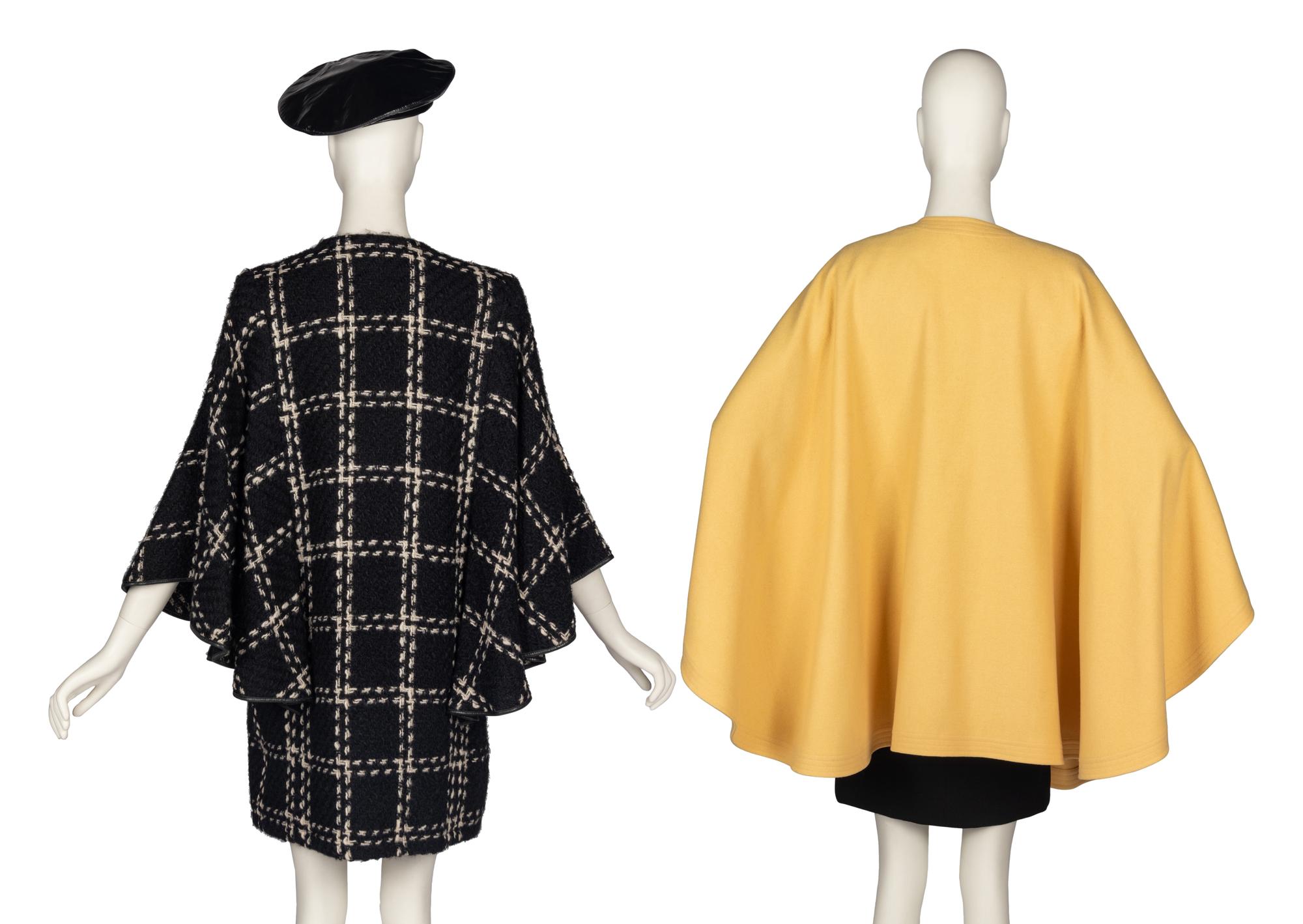 Two Pierre Cardin Capes and Vinyl Beret