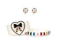 Two Chanel Acrylic Bracelets & One Pair of Ear Clips, 1998-2006