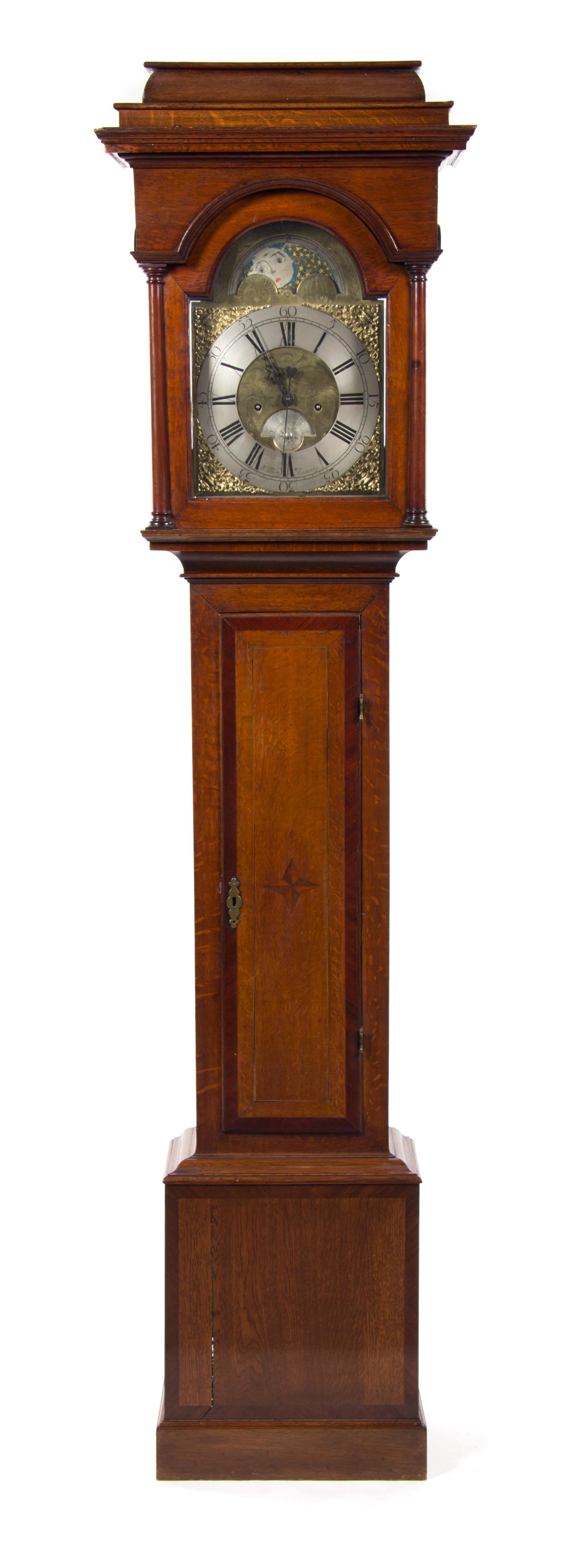 An English Oak Tall Case Clock, WILLIAM WHITE, ASWARBY, Height 88 inches. — WILLIAM WHITE, ASWARBY,