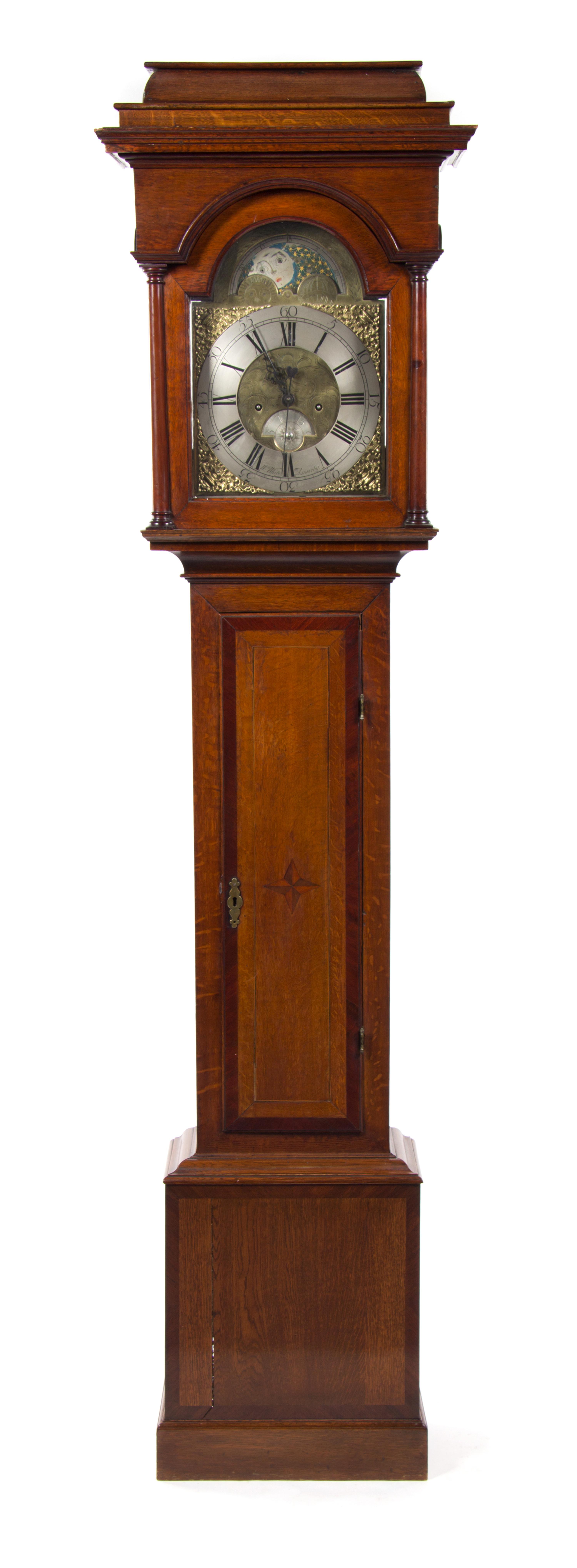 An English Oak Tall Case Clock, WILLIAM WHITE, ASWARBY, Height 88 inches. — WILLIAM WHITE, ASWARBY,