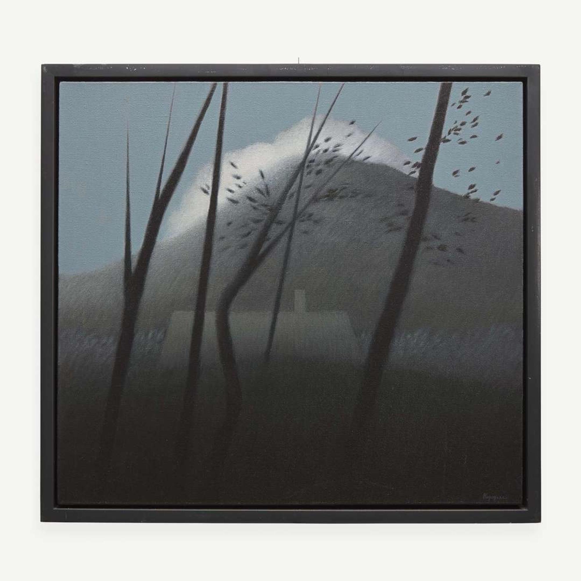 Robert Kipniss (American, b.1931) Landscape w/ mountain & cloud