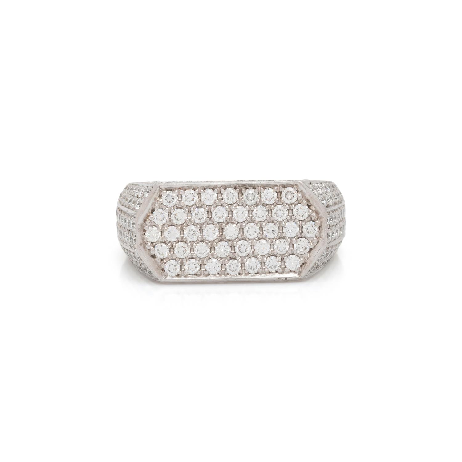 PLATINUM AND DIAMOND PLAQUE RING