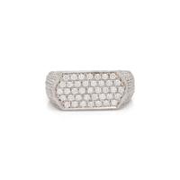 PLATINUM AND DIAMOND PLAQUE RING