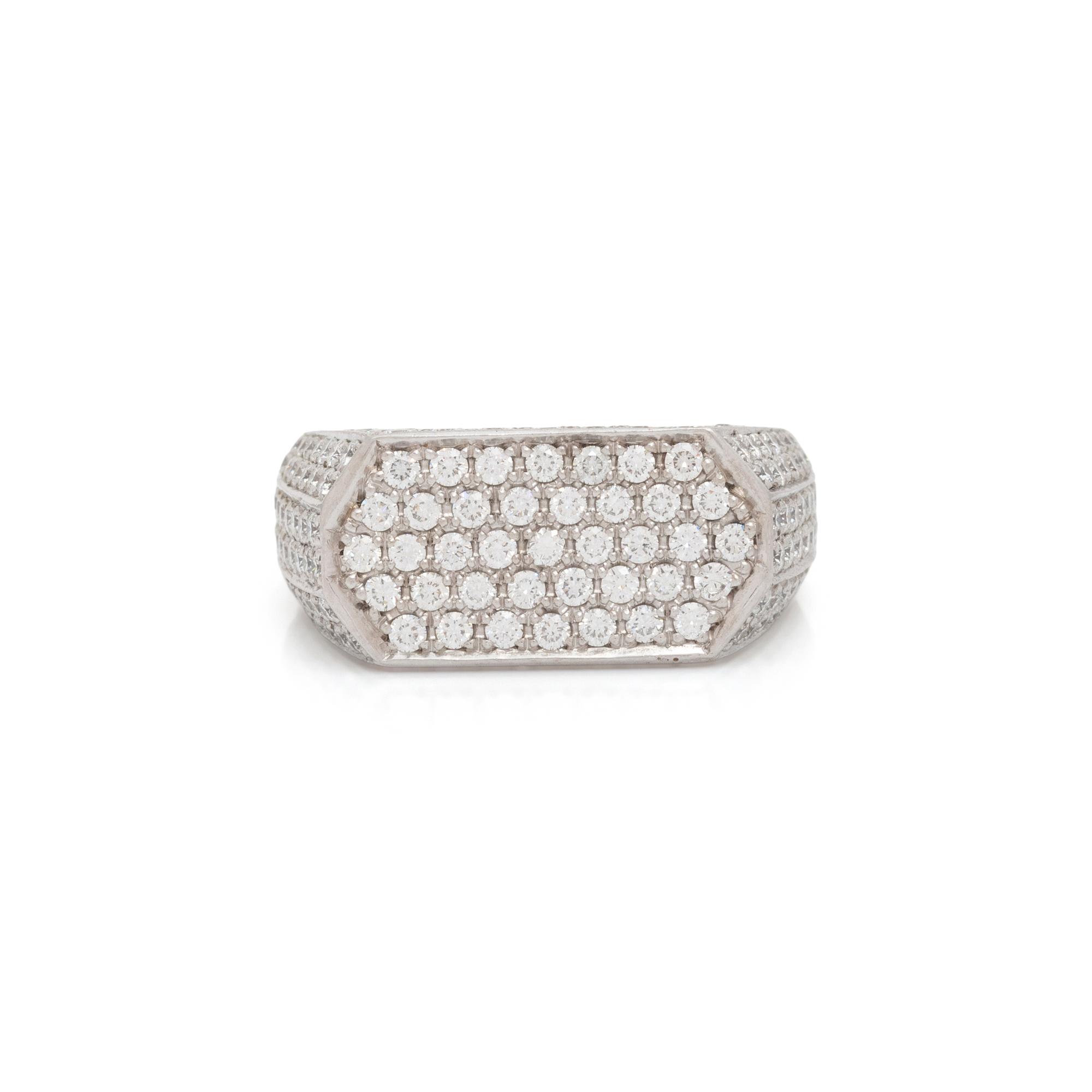 PLATINUM AND DIAMOND PLAQUE RING