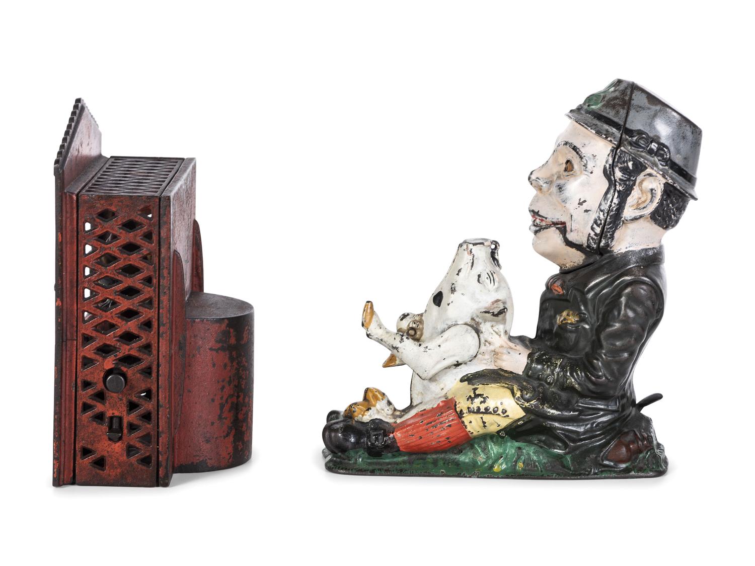 Two Cast Iron Mechanical Banks