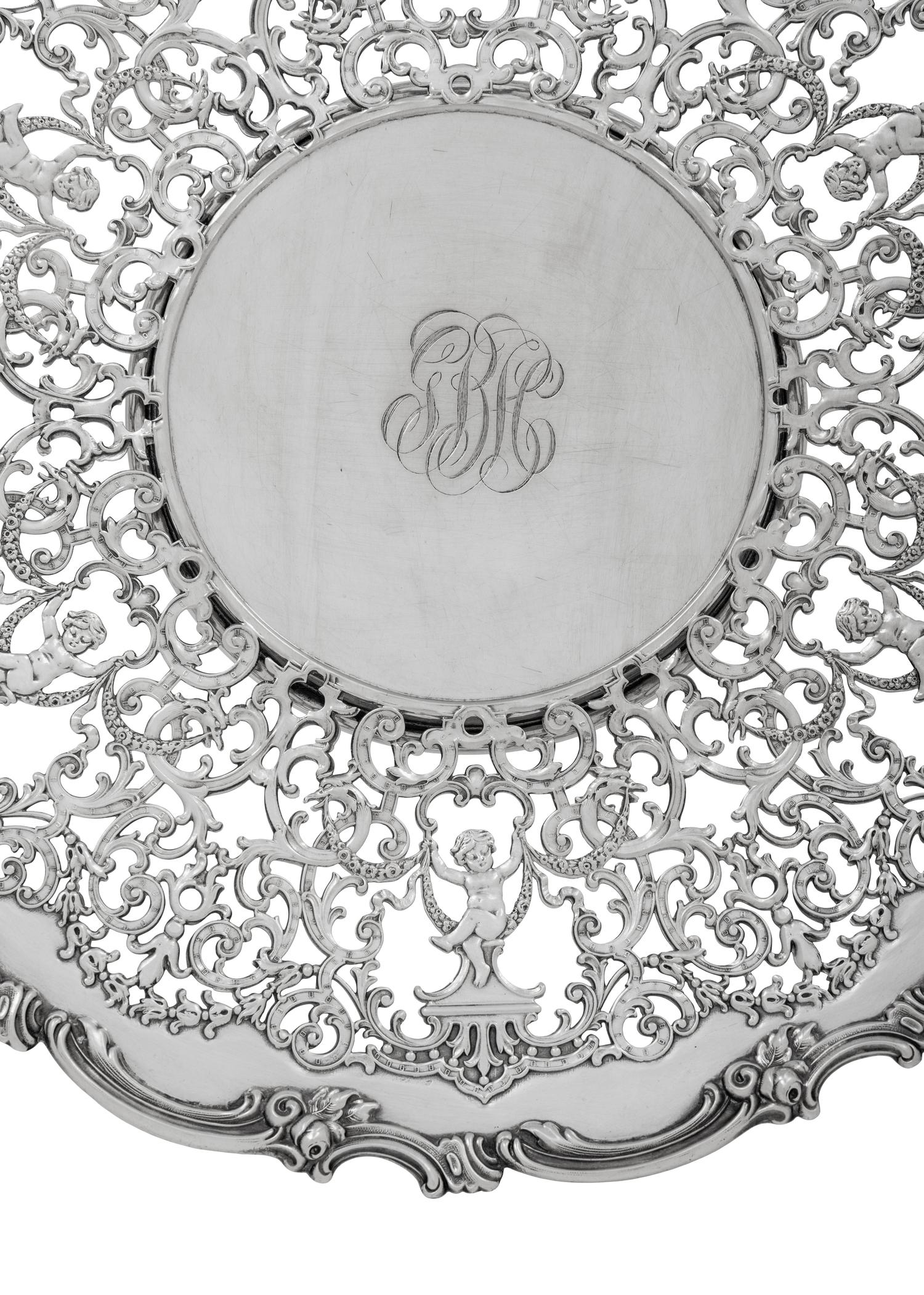 An American Silver Reticulated Plate