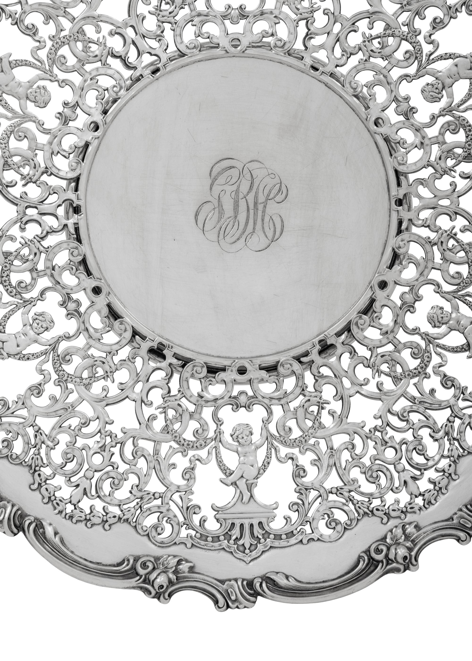 An American Silver Reticulated Plate