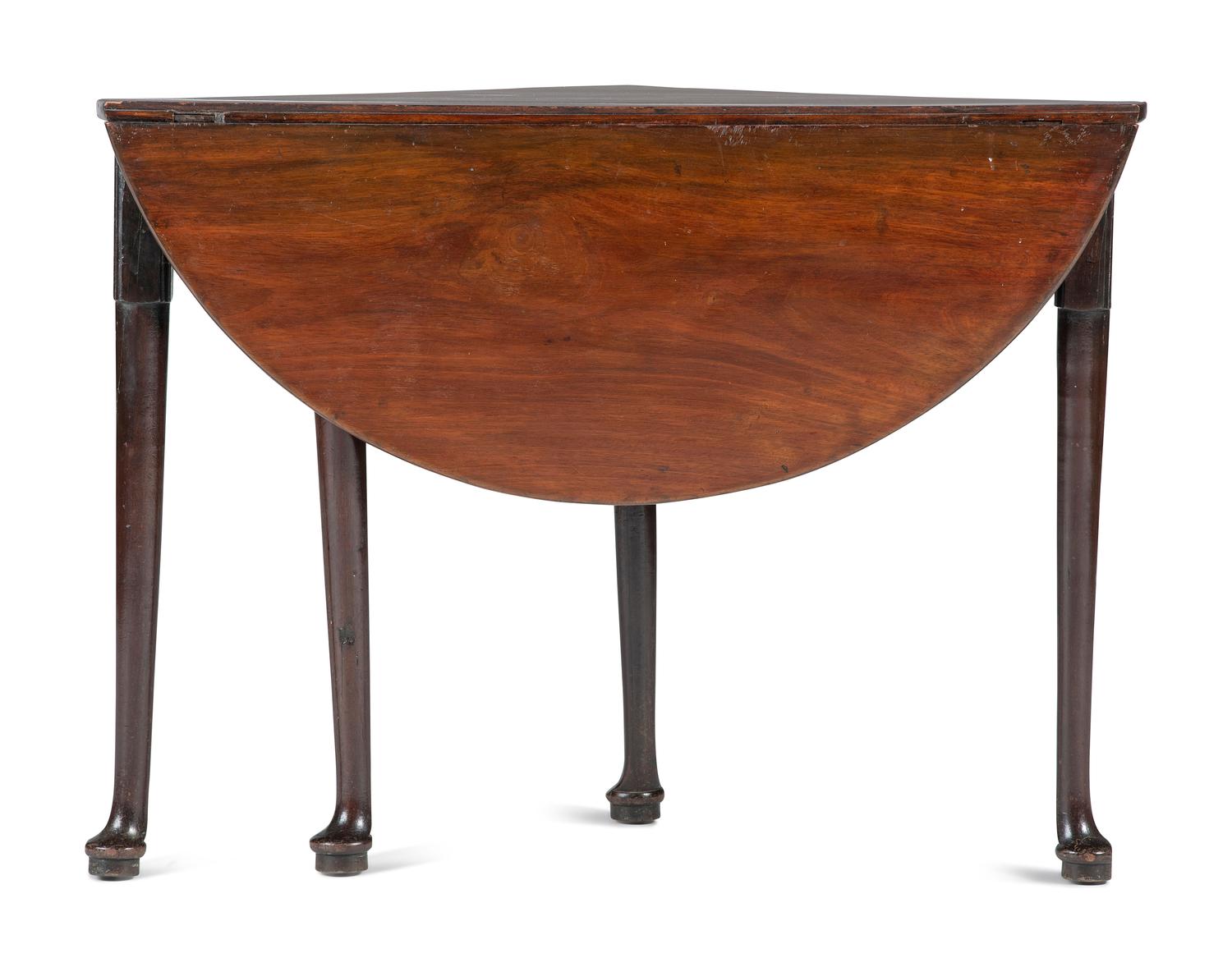 A George III Figured Mahogany Corner Drop-Leaf Table