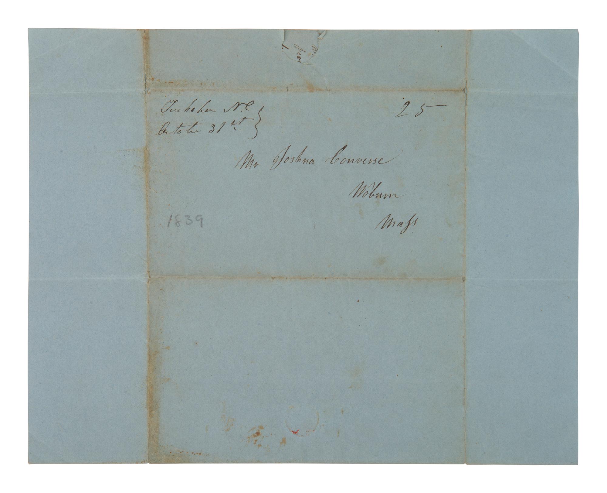 [ENSLAVEMENT] 1839 letter ref. death of wealthy slave owner George Pollock and his holdings in NC.
