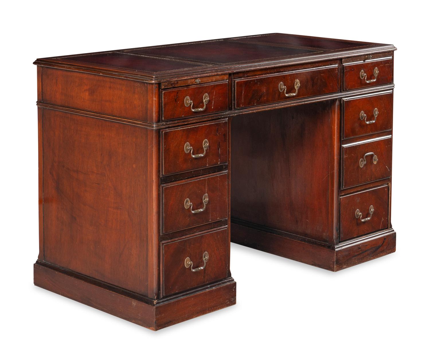 A George III Style Mahogany Pedestal Desk