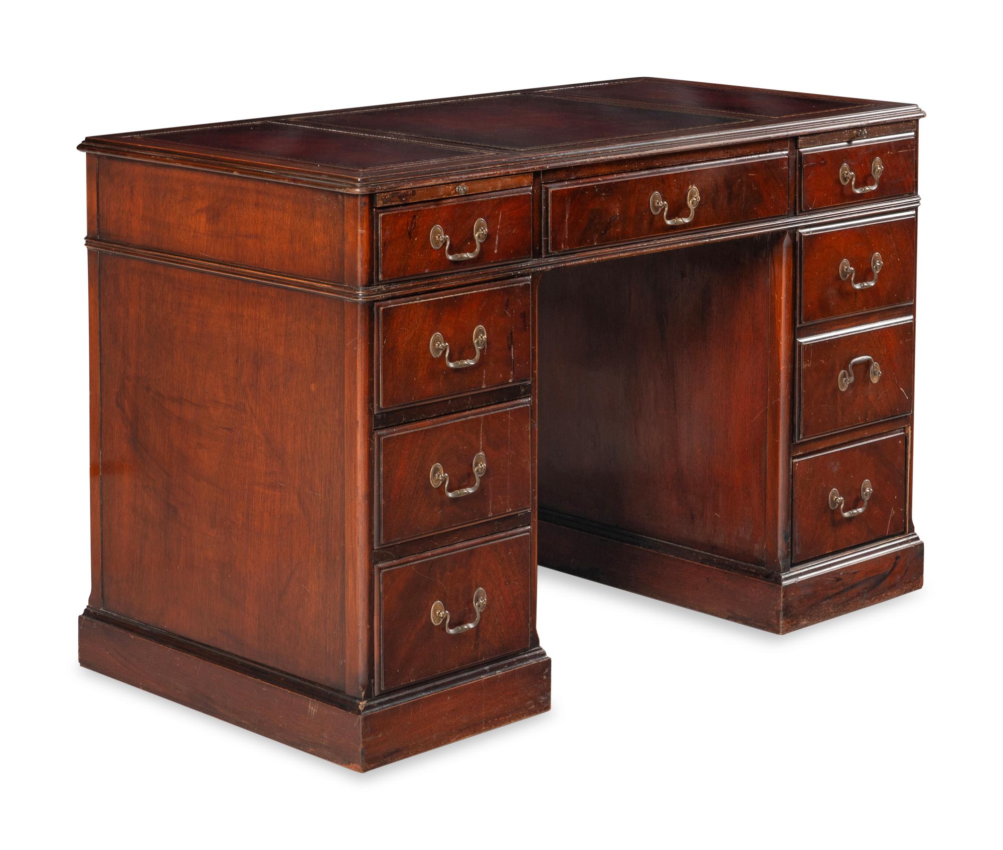 A George III Style Mahogany Pedestal Desk
