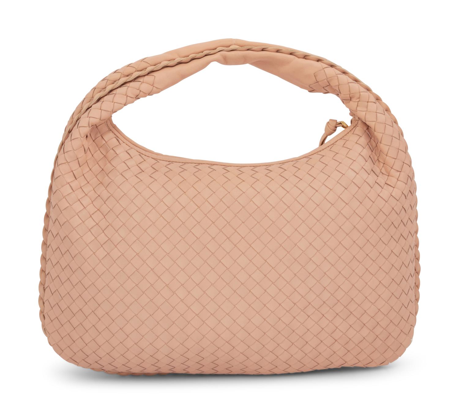 Bottega Veneta Pink Intrecciato Leather Hobo