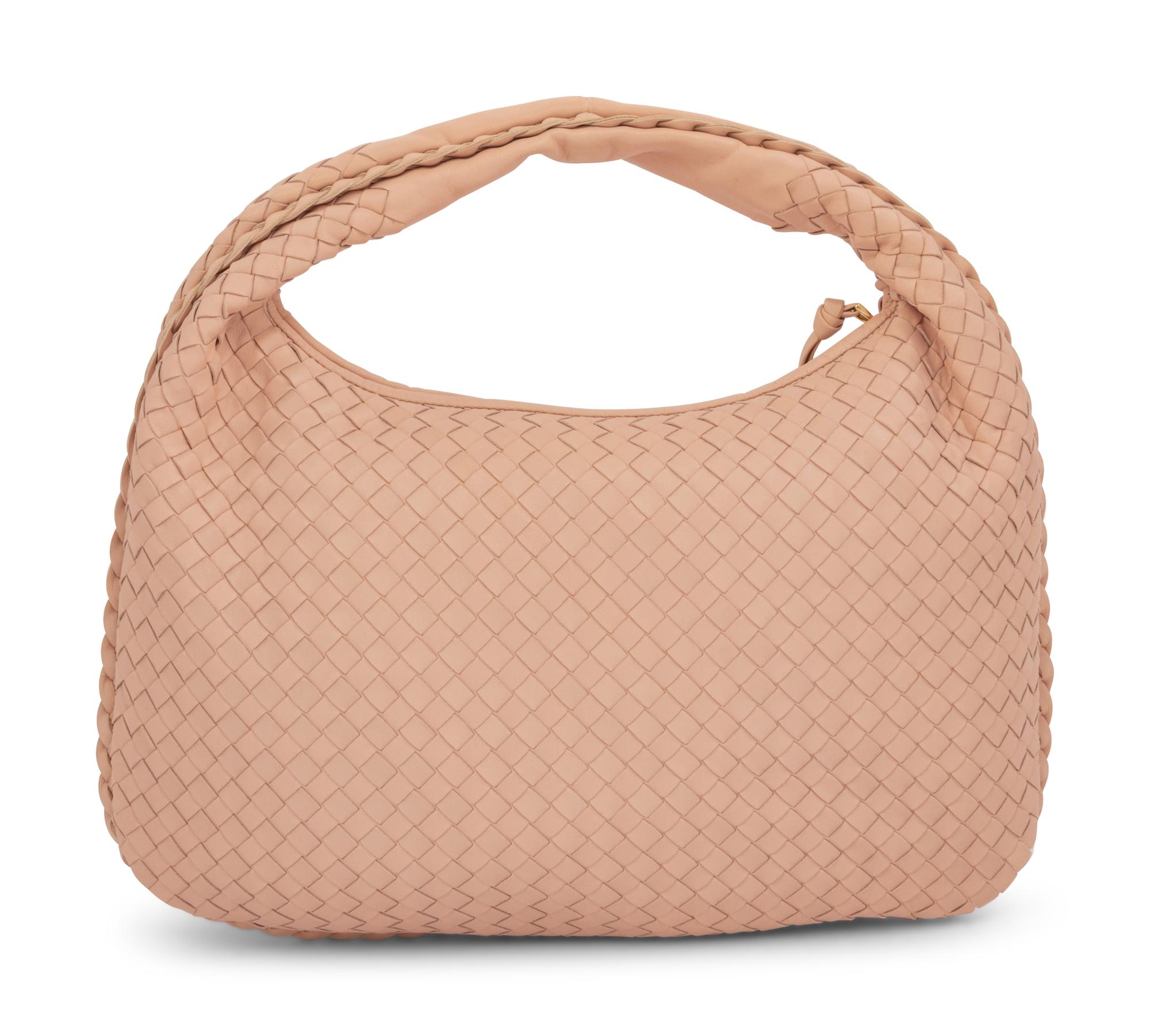Bottega Veneta Pink Intrecciato Leather Hobo