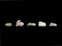 Five Chinese Jade Figures of Animals