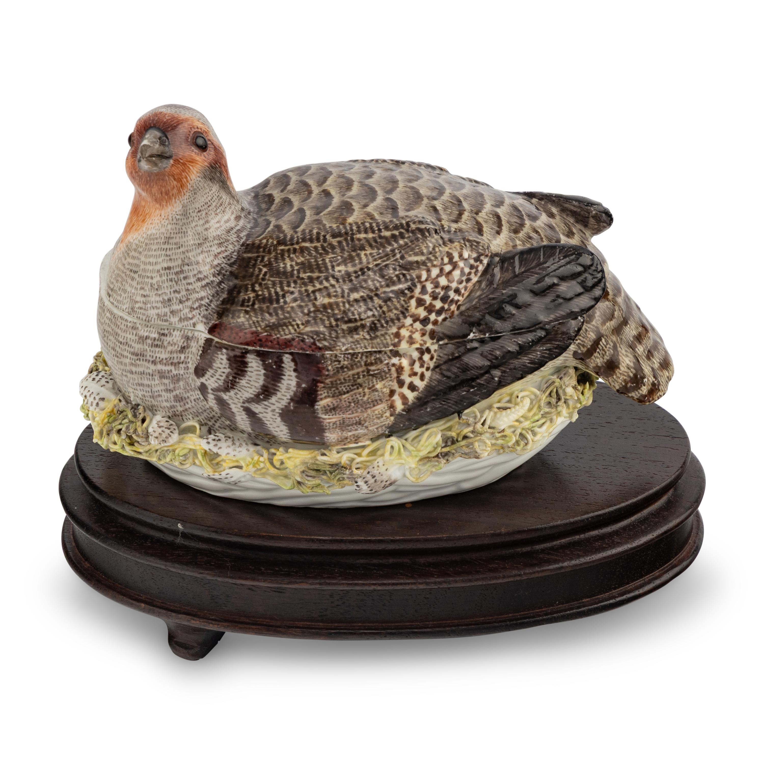 An English Porcelain Partridge Form Game Tureen