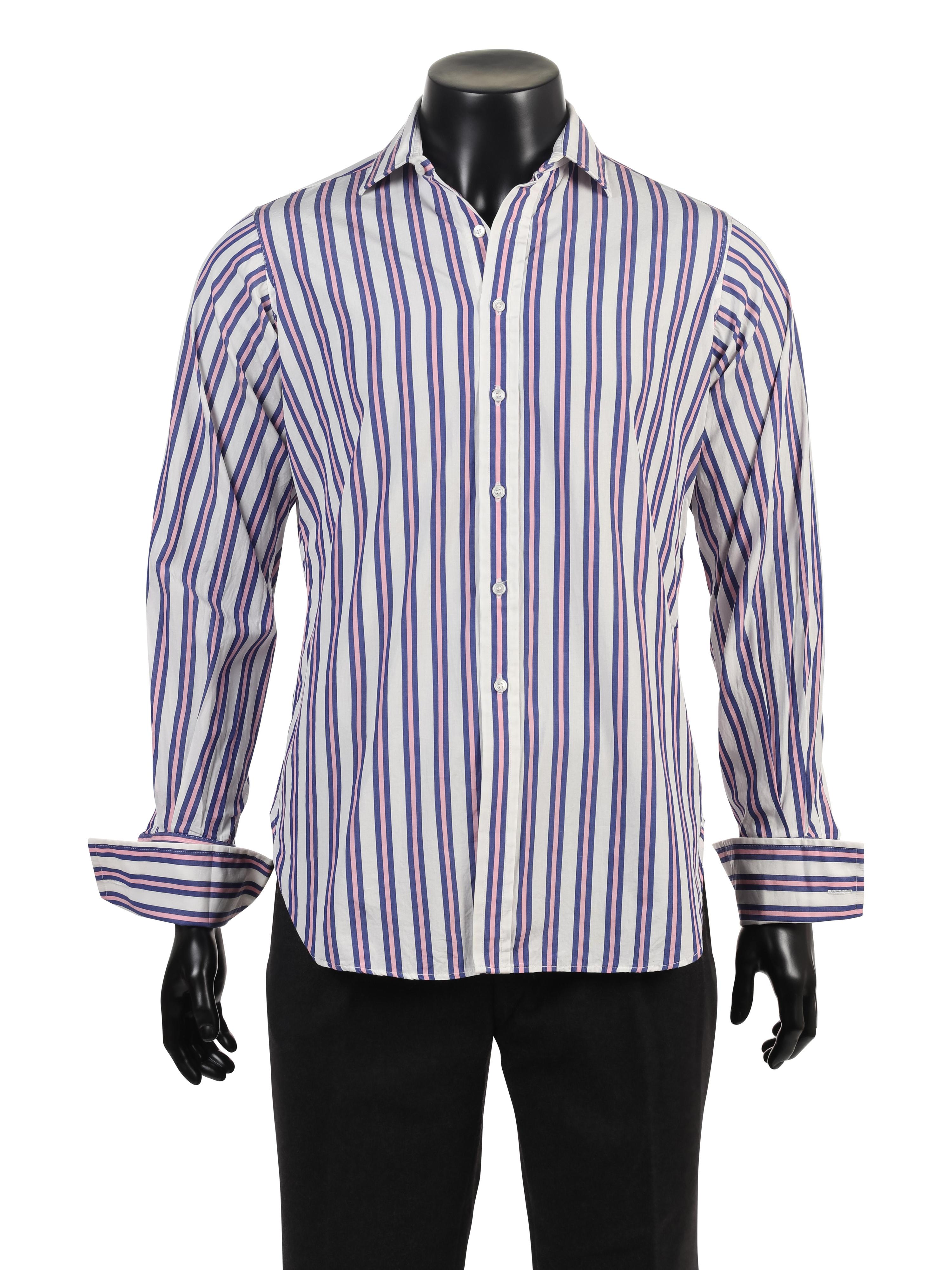 Group of Vintage Men's Designer Shirts, 1990-2000s: Harvey and Hudson, Valentino & Bagutta
