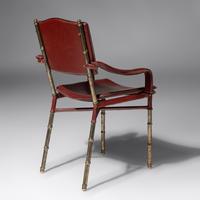 Saddle Stitched Leather Armchair, c. 1950 France