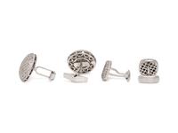 TWO PAIRS OF DIAMOND CUFFLINKS