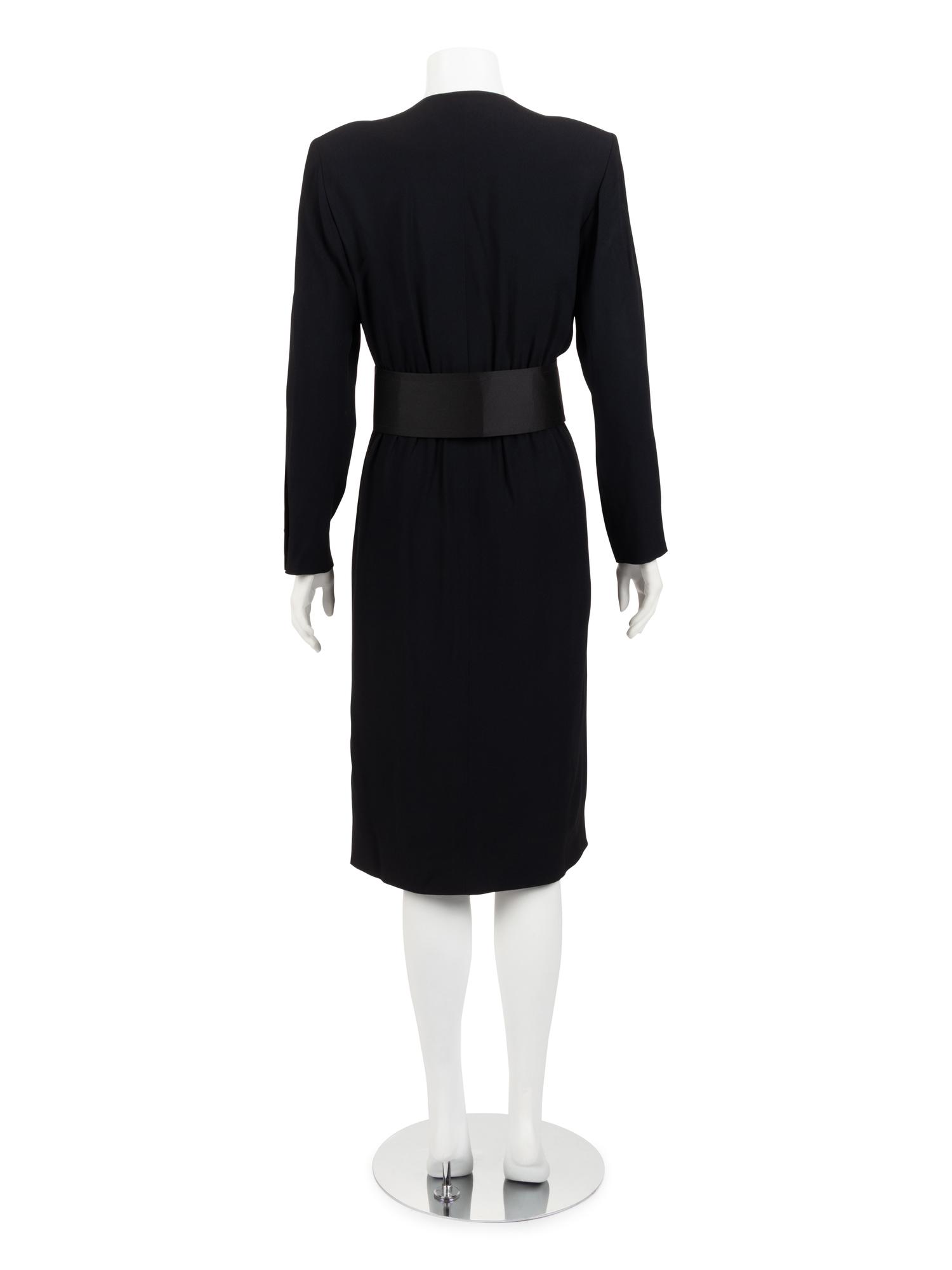 Saint Laurent Rive Gauche Wrap Dress with Belt, 1980s