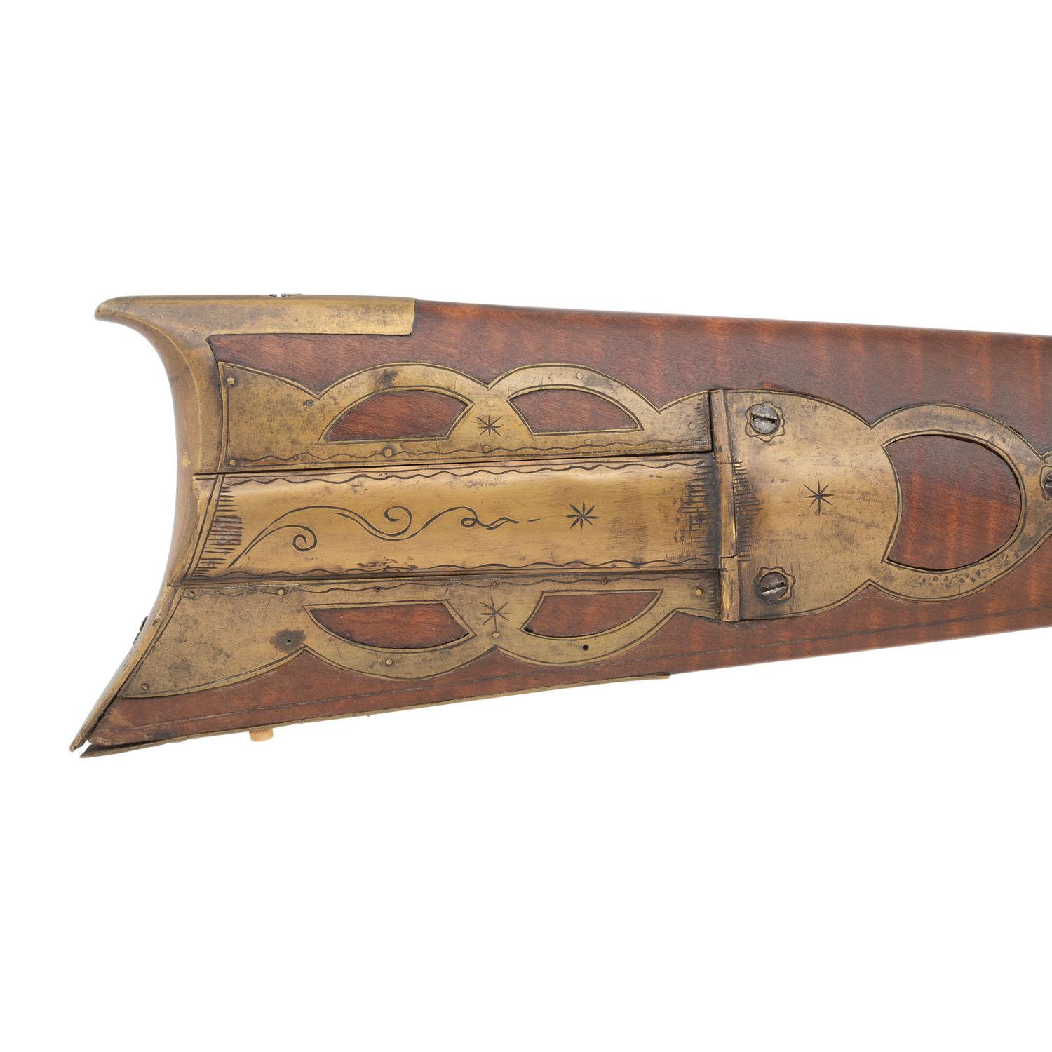 Full Stock Percussion Long Rifle with Four Piece Patchbox by William Lloyd with MM Maslin Lock