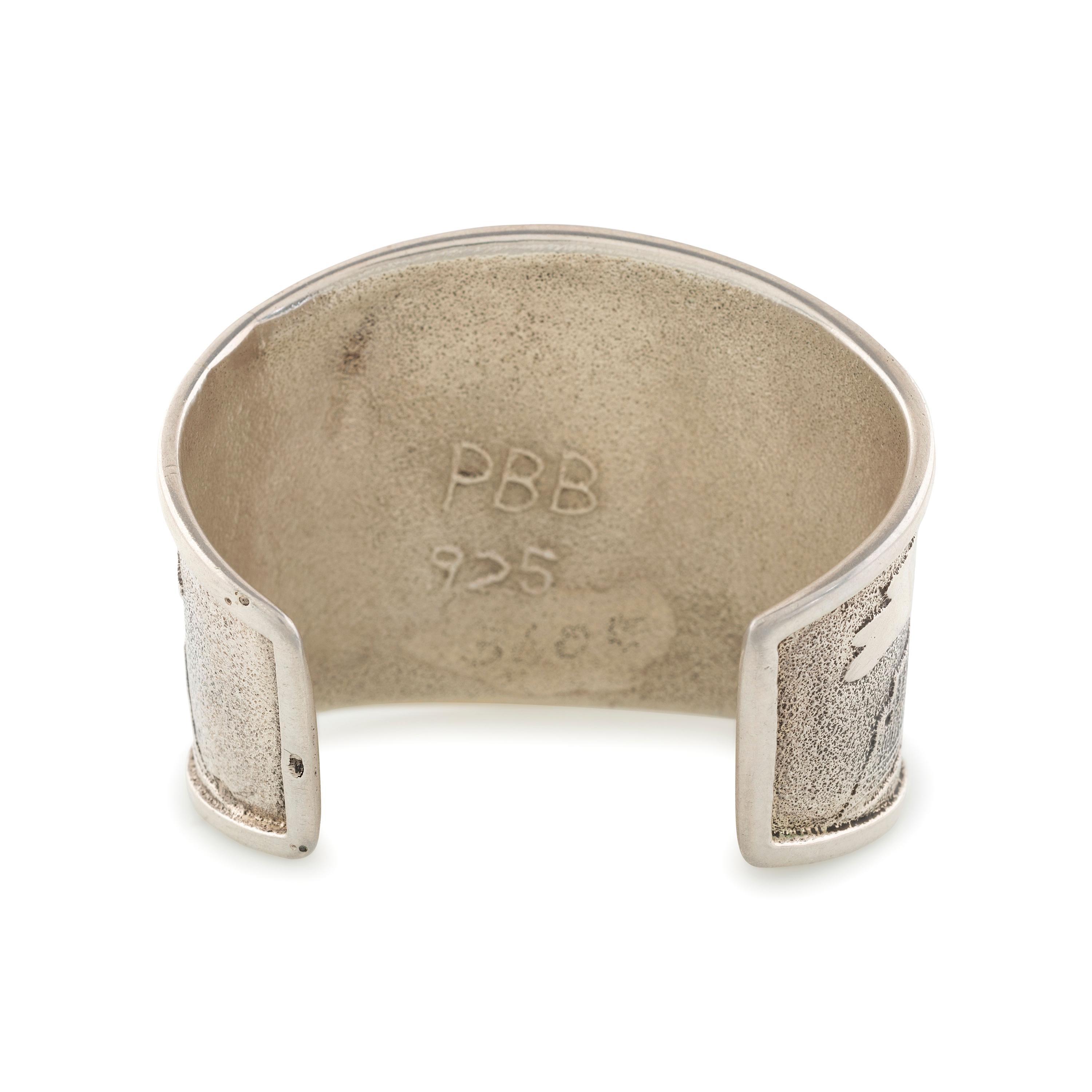 Tufa Cast Sterling Silver Figural Cuff Bracelet