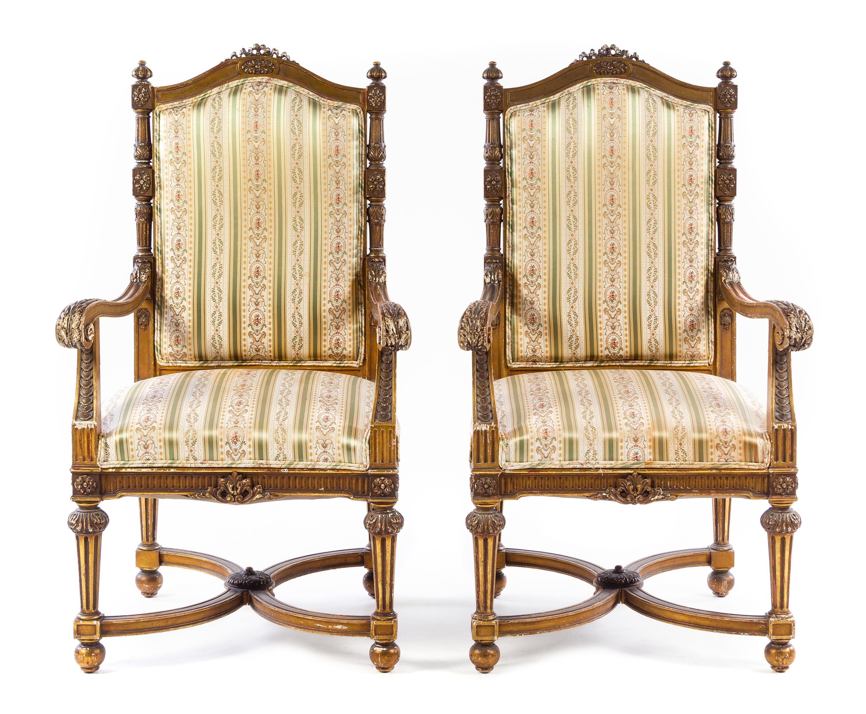 A Pair of Louis XVI Style Fauteuils Height 46 3/4 inches. — 19TH/20TH CENTURY