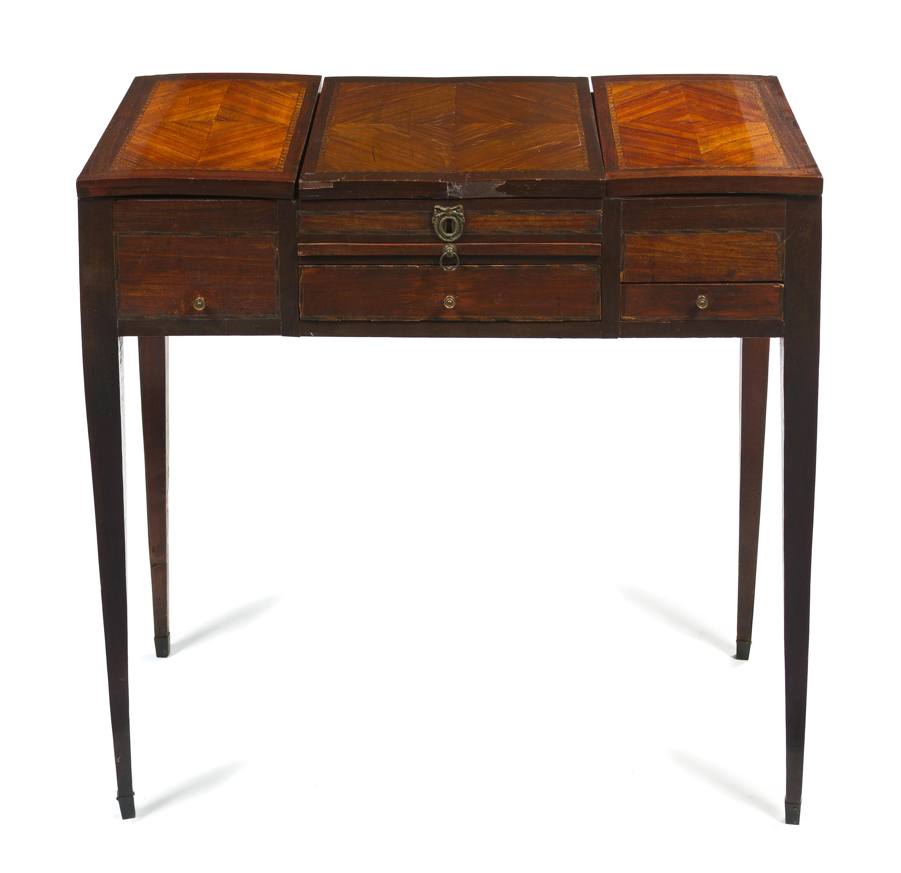 A Continental Mahogany Poudresse, Height 29 x width 31 3/8 x depth 16 3/4 inches