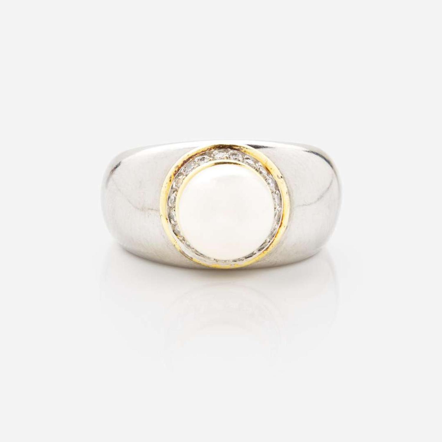 A Paloma Picasso for Tiffany & Co. Pearl Ring, Sterling Silver Bracelet, and Three Lagos Rings Lagos, Tiffany & Co.