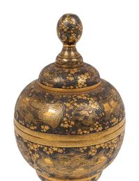 A Finely Inlaid Japanese Iron Covered Stem Bowl