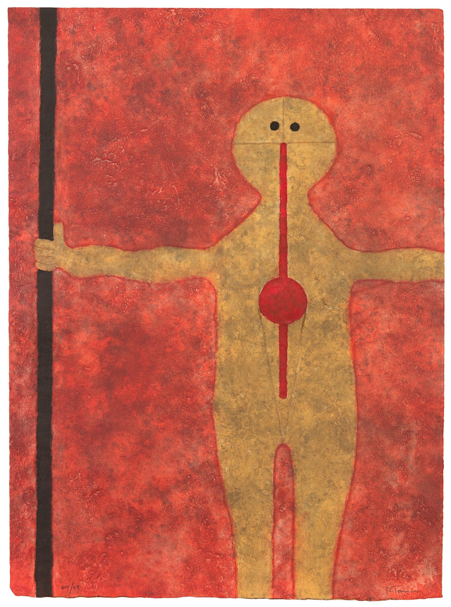 Rufino Tamayo, (Mexican, 1899-1991), Hombre Con Baston, 1979