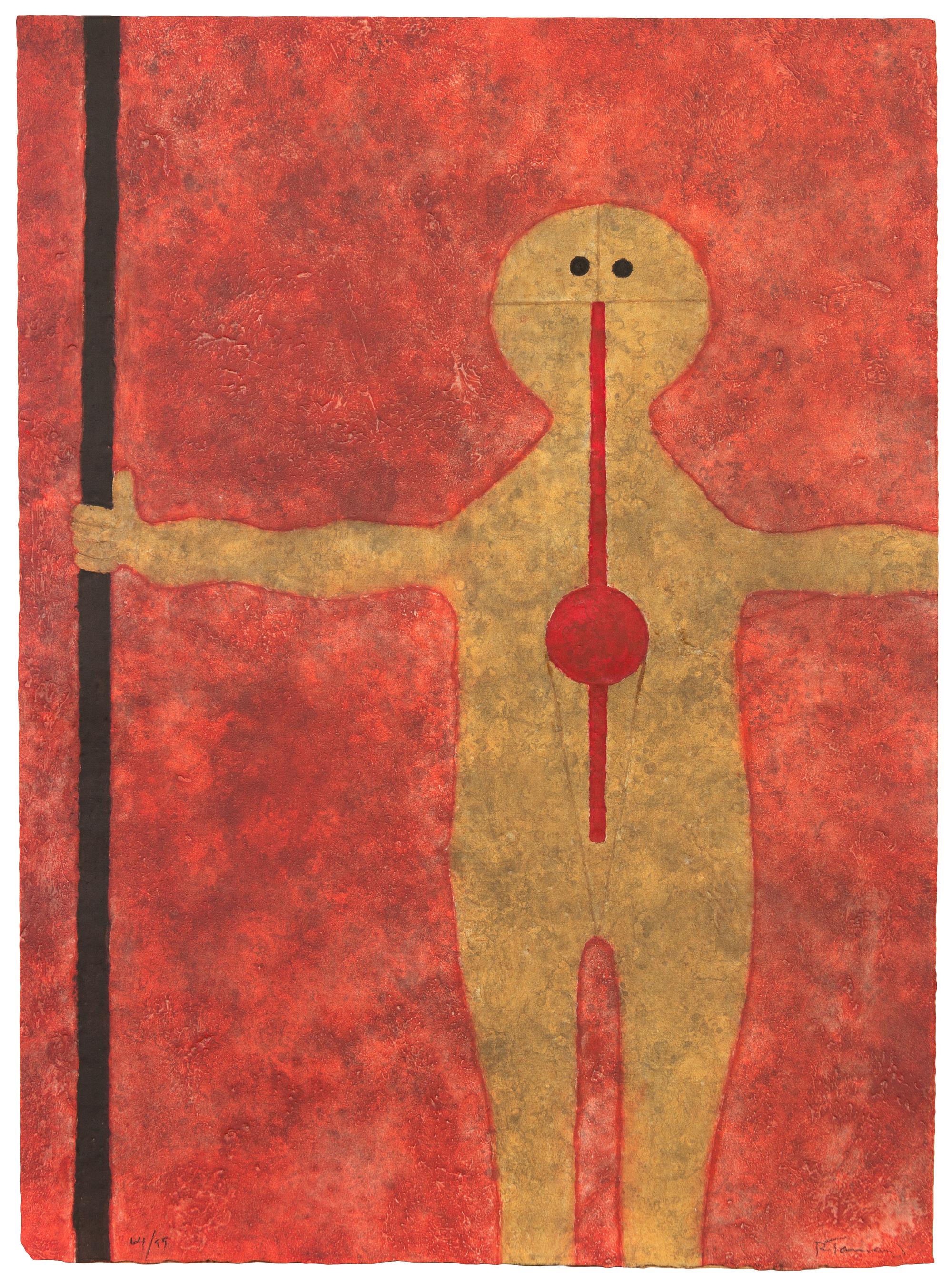 Rufino Tamayo, (Mexican, 1899-1991), Hombre Con Baston, 1979