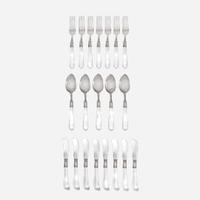 Designed by Frederick Carder (British, 1863-1963) Twenty-Piece Partial Glass-Handled Flatware Set, Steuben, Corning Glass Works, Corning, New York, circa 1929